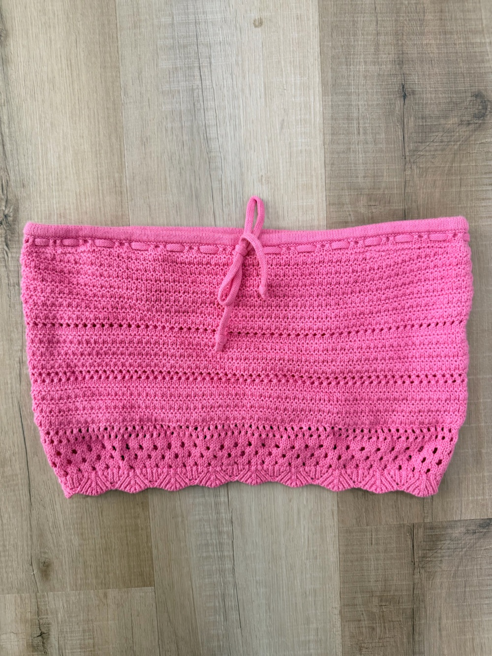 Hollister Bright Pink Crochet Tube Top